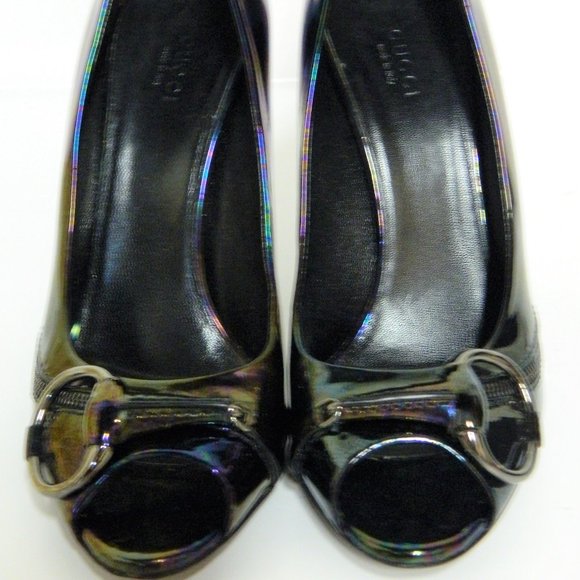 Gucci Iridescent Peep Toe Pump - Picture 4 of 13